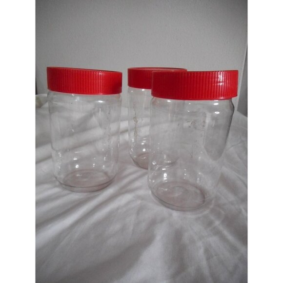 20 15.5 oz Clear Empty Storage Plastic Peanut Butter Jars with screw on covers - Picture 2 of 4